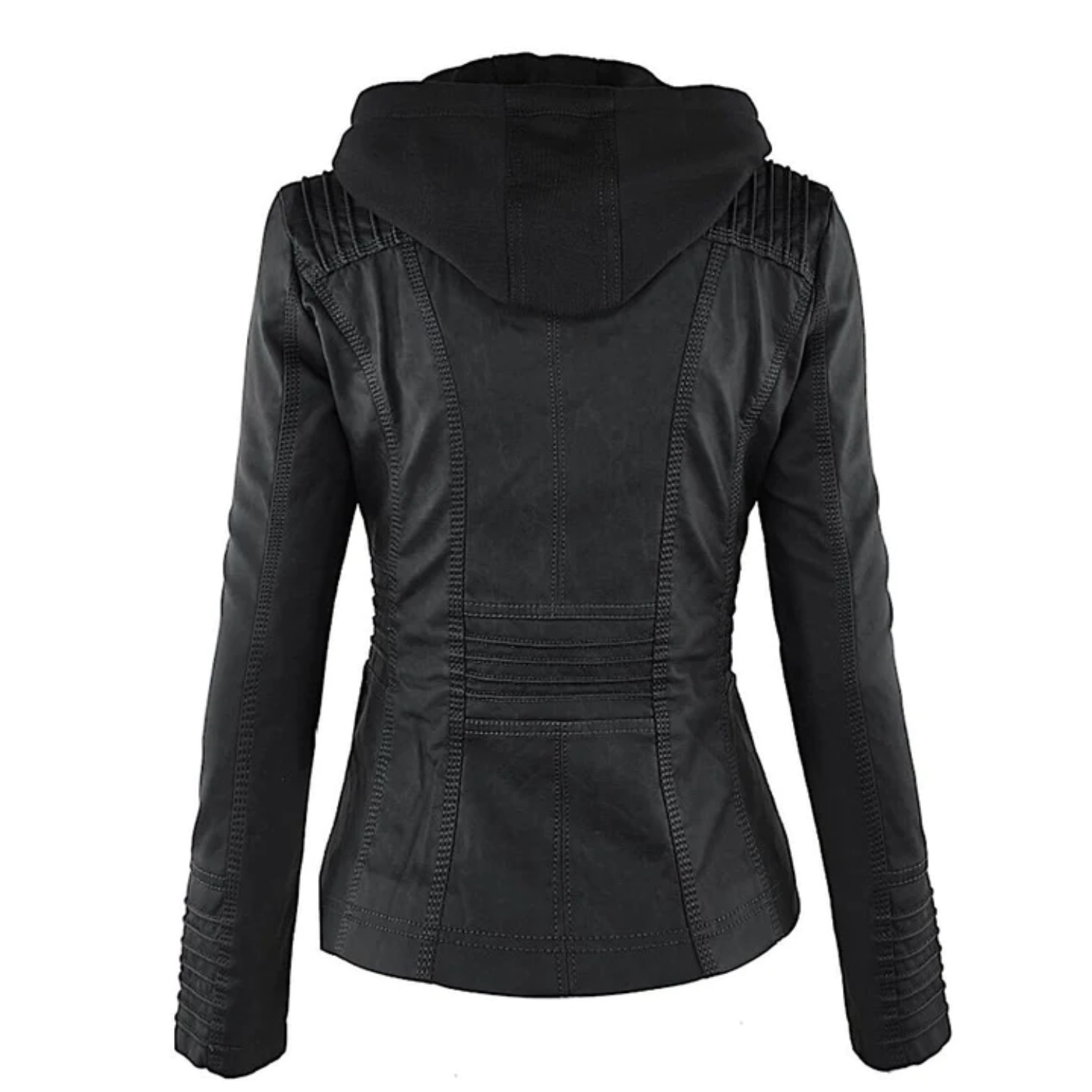 Emma | Leather Jacket with Hood