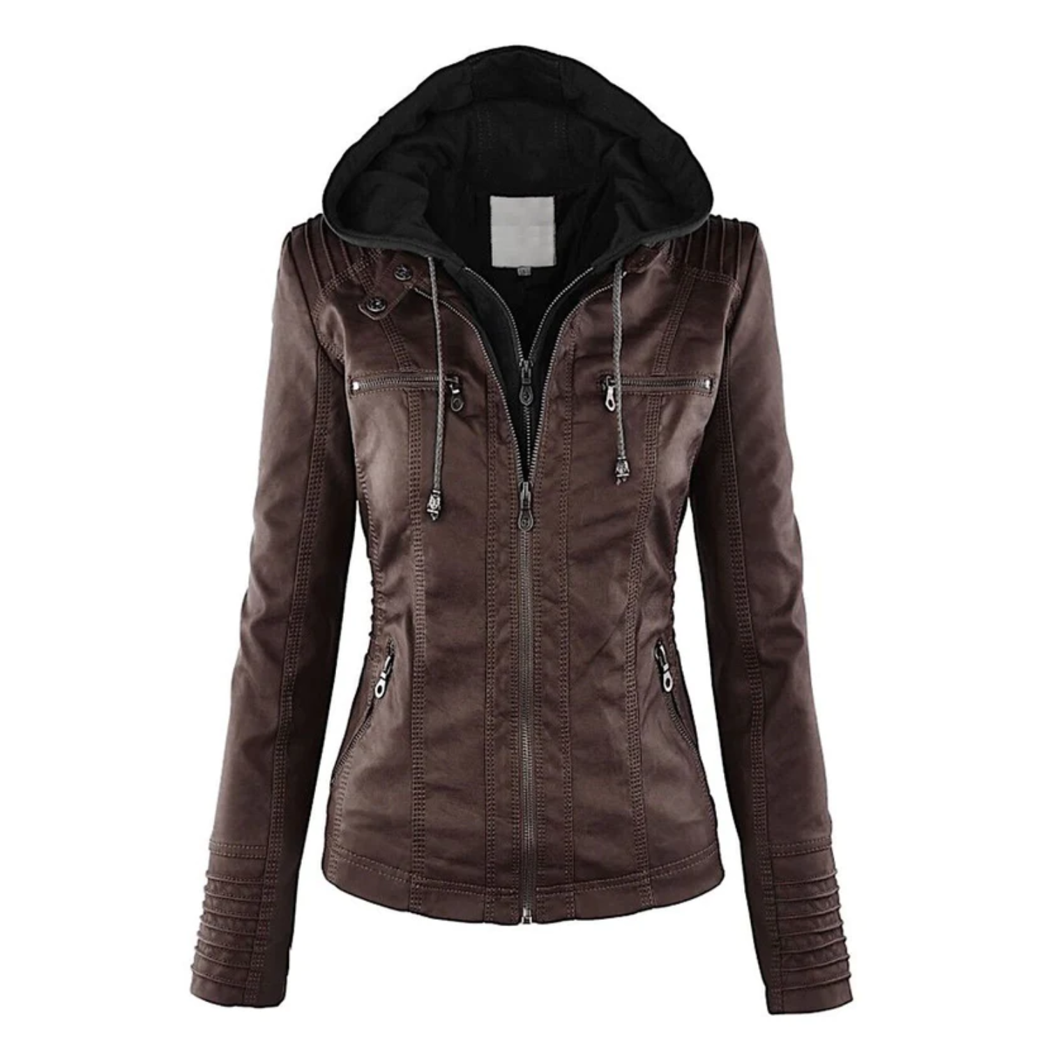 Emma | Leather Jacket with Hood