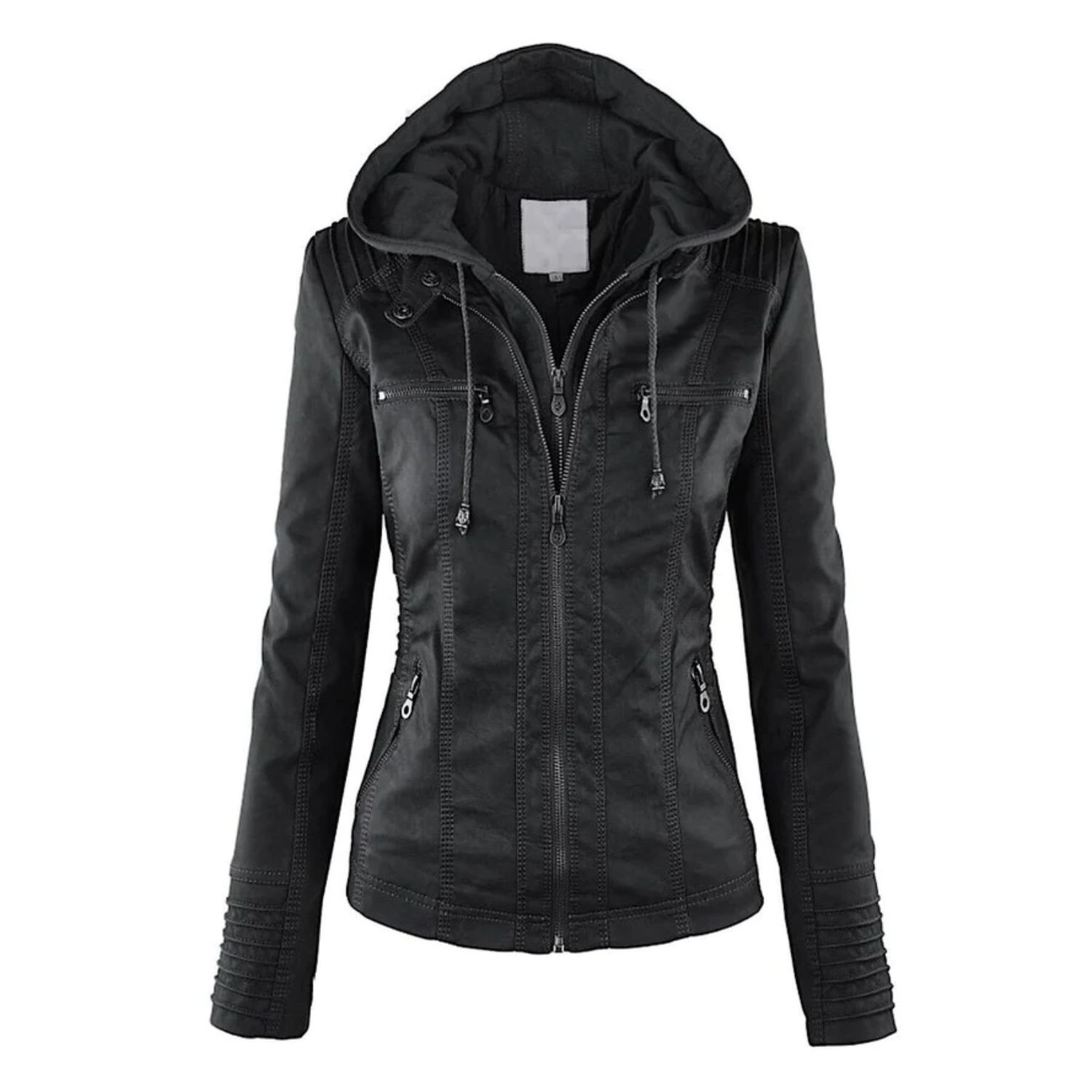 Emma | Leather Jacket with Hood