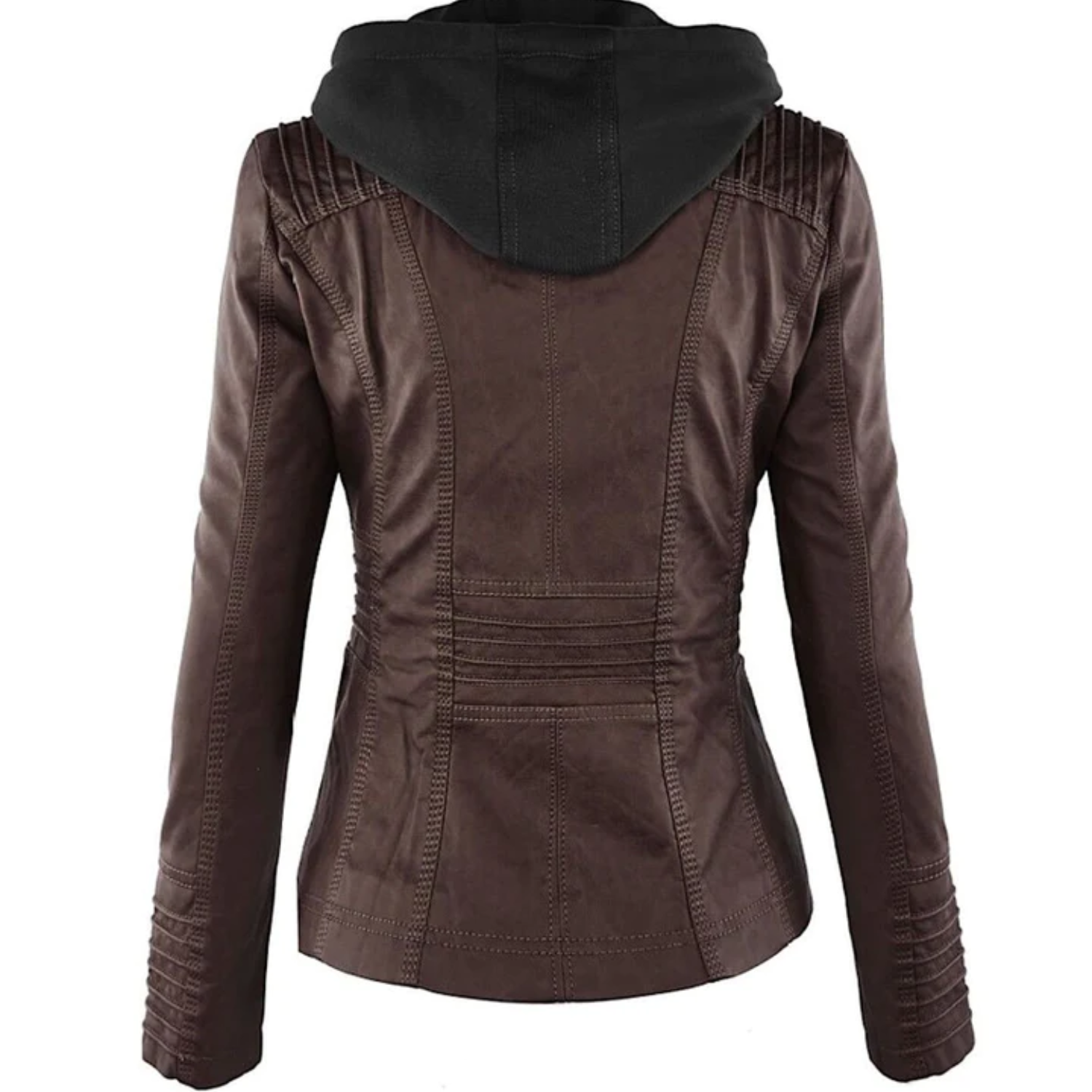 Emma | Leather Jacket with Hood