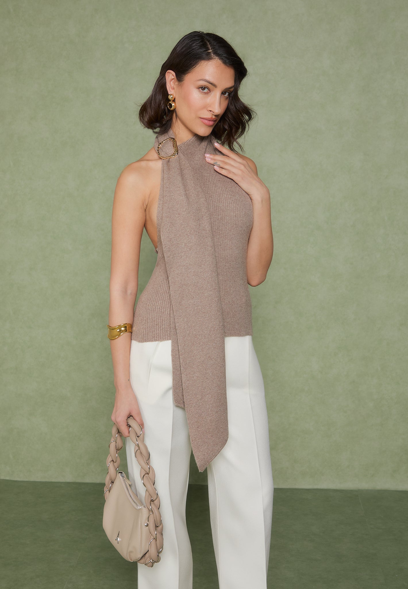 Averi-London™ | Draped Halterneck Top