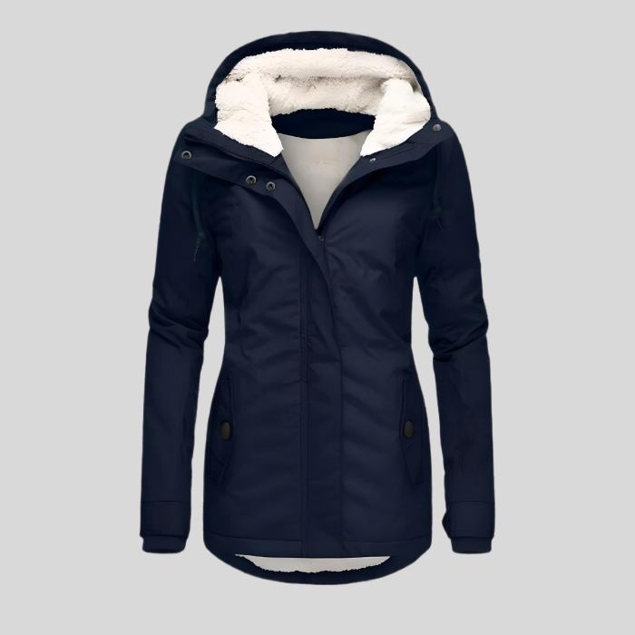 Alienor | Waterproof Long Coat with Hood and Lining