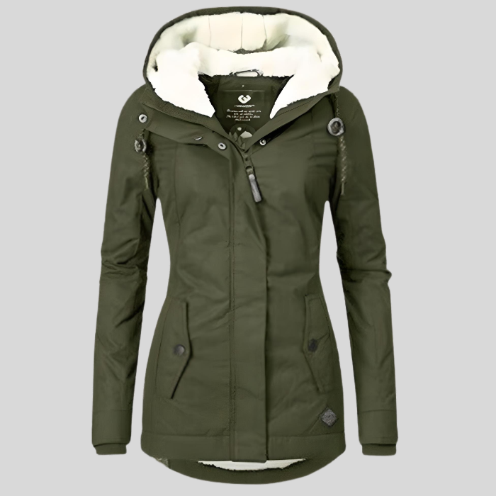 Alienor | Waterproof Long Coat with Hood and Lining